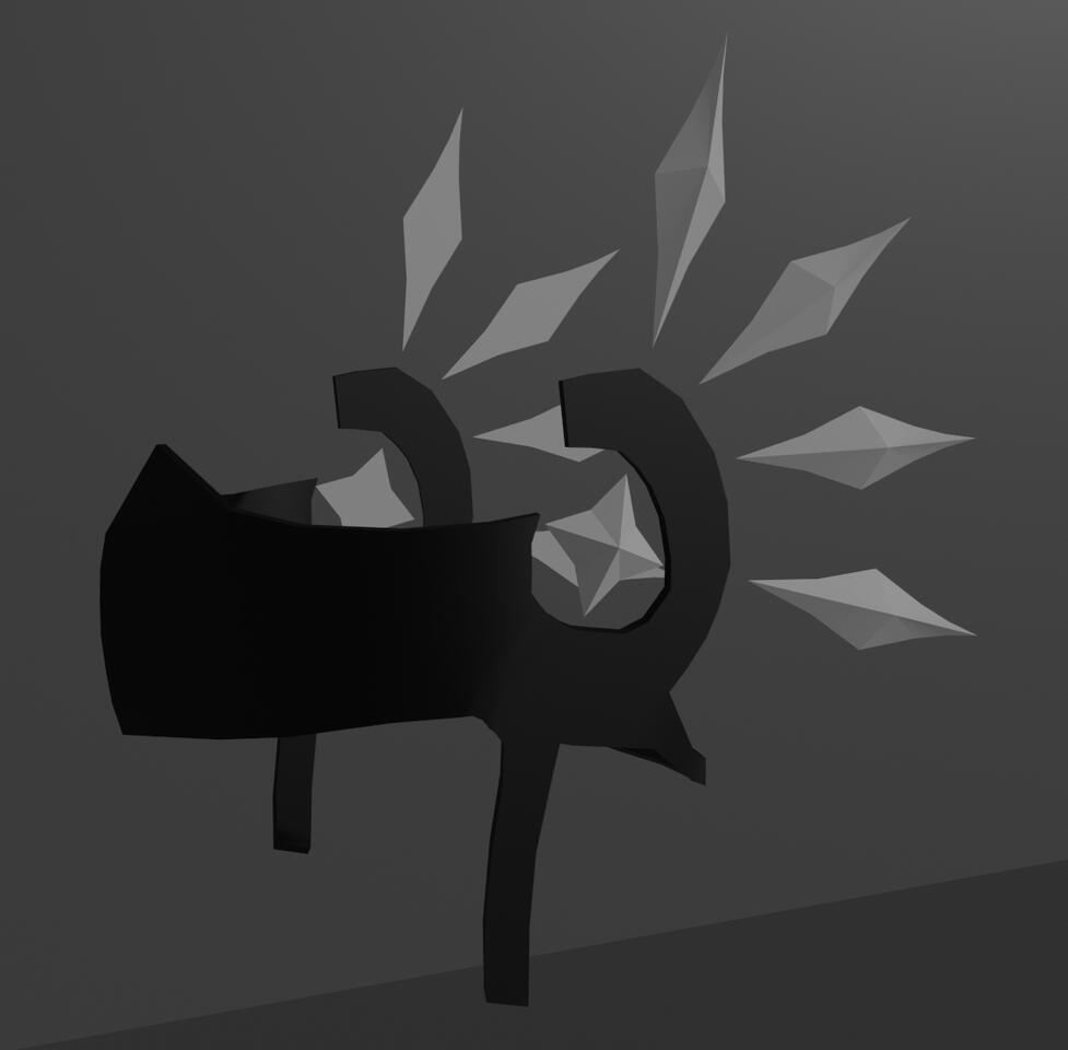 Abstract low-poly dark model concept render